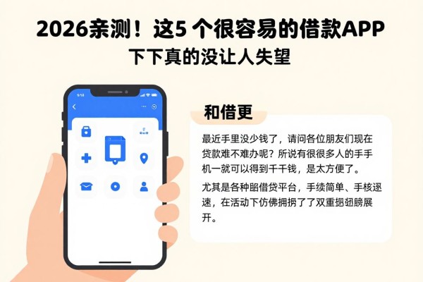 2026亲测！这5个贷款很容易过的借款APP，下款真的没让人失望