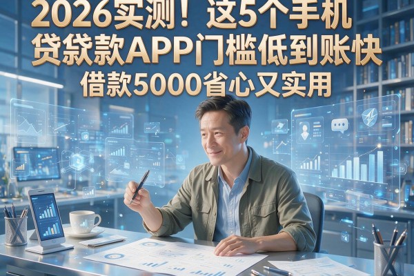 2026实测!这5个手机贷款APP门槛低到账快,借款5000省心又实用