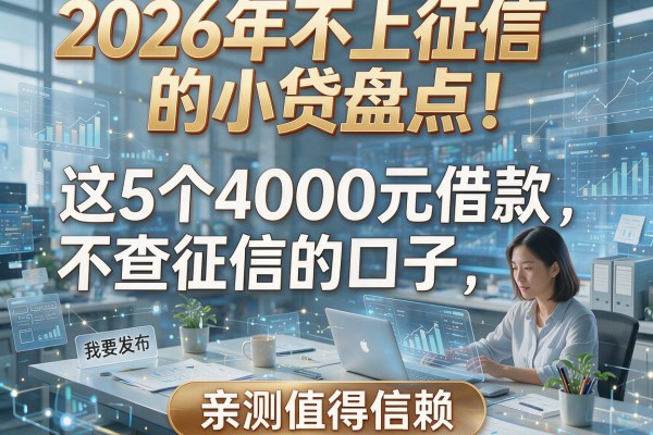 2026年不上征信的小贷盘点!这5个4000元借款不查征信的口子,亲测值得信赖