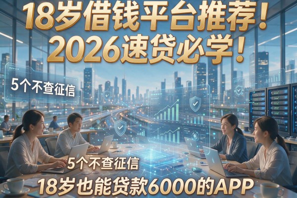 18岁借钱平台推荐!2026速贷必学:5个不查征信、18岁也能贷款6000的APP
