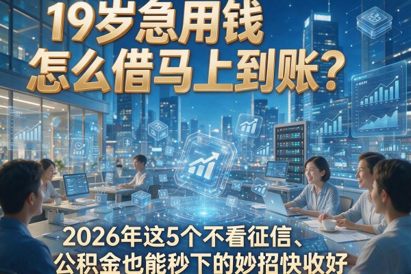 19岁急用钱怎么借马上到账？2026年这5个不看征信、公积金也能秒下的妙招快收好！