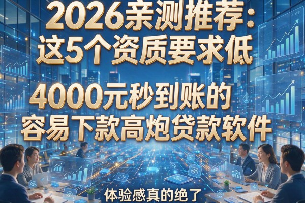 2026亲测推荐:这5个资质要求低、4000元秒到账的容易下款高炮贷款软件,体验感真的绝了