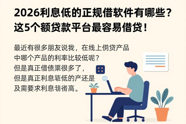 2026利息低的正规借款软件有哪些?这5个小额贷款平台最容易借贷!