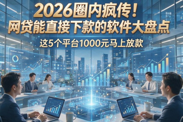 2026圈内疯传!网贷能直接下款的软件大盘点,这5个平台1000元马上放款