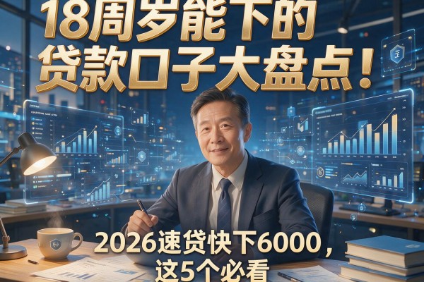 18周岁能下的贷款口子大盘点!2026速贷快下6000,这5个必看