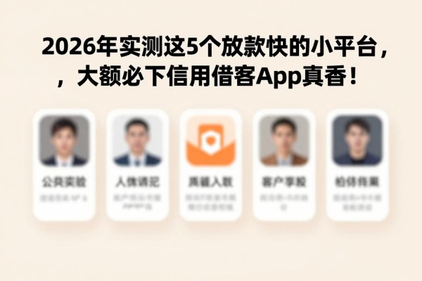 2026年实测这5个放款快的小平台,大额必下信用借款app真香!