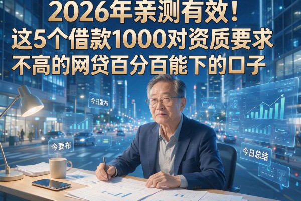 2026年亲测有效!这5个借款1000对资质要求不高的网贷百分百能下的口子,今日总结
