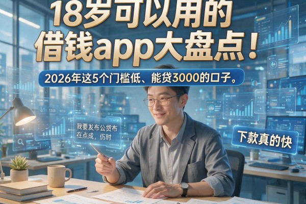 18岁可以用的借钱app大盘点！2026年这5个门槛低、能贷3000的口子，下款真的快