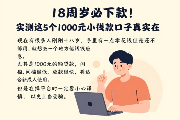 18周岁必下款！实测这5个1000元小额贷款口子真实在