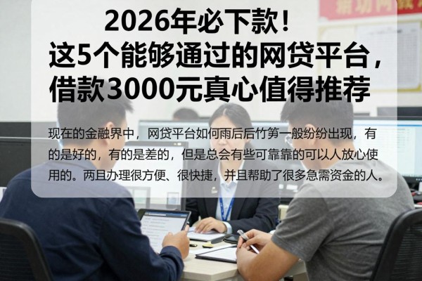2026年必下款!这5个能够通过的网贷平台,借款3000元真心值得推荐