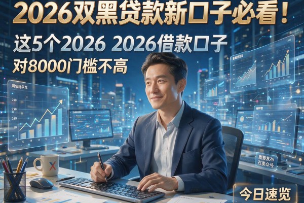 2026双黑贷款新口子必看!这5个2026借款口子对8000门槛不高,今日速览