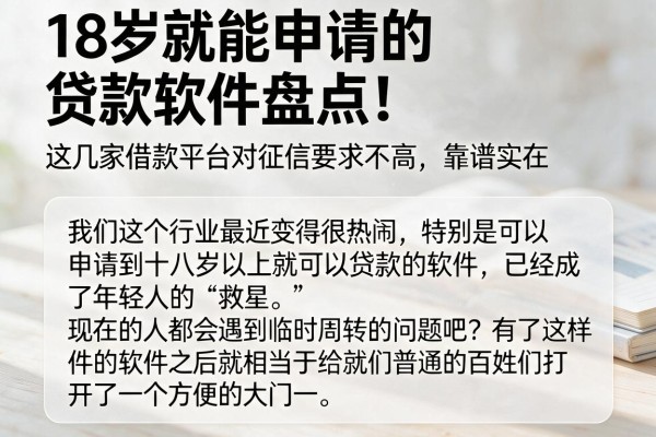 18岁就能申请的贷款软件盘点!这几家借款平台对征信要求不高,靠谱实在