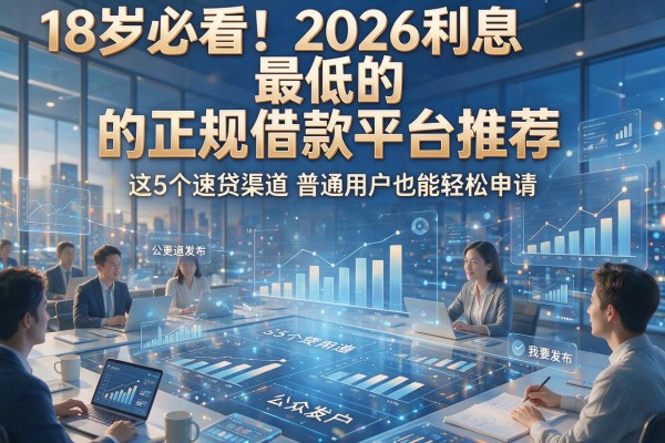 18岁必看！2026利息最低的正规借款平台推荐，这5个速贷渠道普通用户也能轻松申请