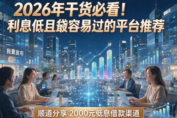 2026年干货必看!利息低且贷款最容易过的平台推荐,顺道分享2000元低息借款渠道