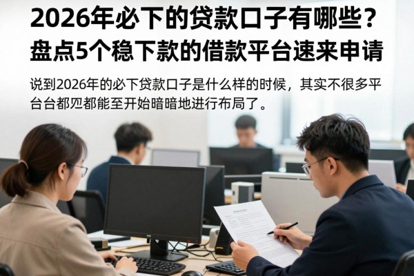 2026年必下的贷款口子有哪些?盘点5个稳下款的借款平台速来申请
