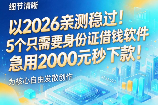 2026亲测稳过!5个只需要身份证借钱软件,急用2000元秒下款!