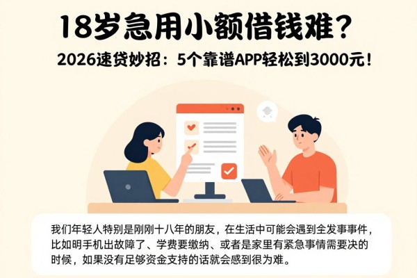 18岁急用小额借钱难?2026速贷妙招:5个靠谱APP轻松借到3000元!