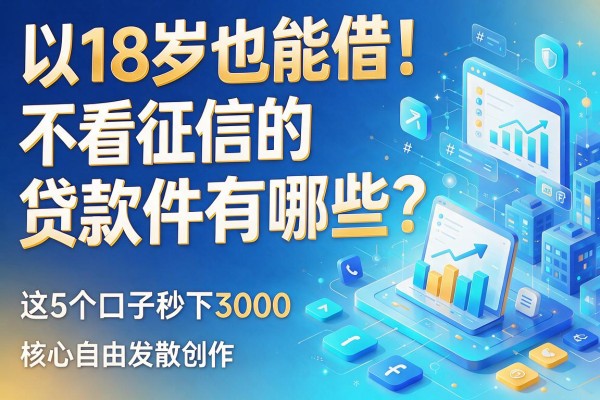 18岁也能借！不看征信的贷款软件有哪些？这5个口子秒下3000