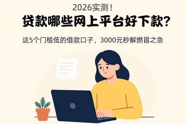 2026实测！贷款哪些网上平台好下款？这5个门槛低的借款口子，3000元秒解燃眉之急