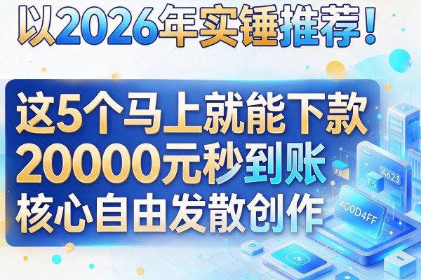 2026年实锤推荐！这5个马上就能下款的贷款app，20000元秒到账