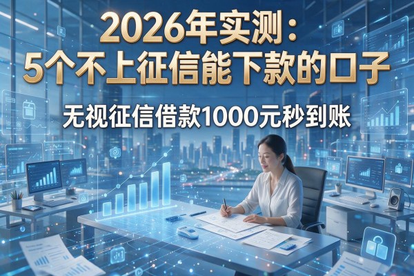2026年实测：5个不上征信能下款的口子，无视征信借款1000元秒到账！