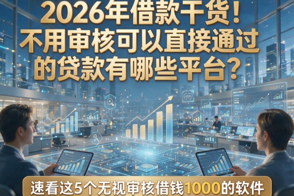2026年借款干货!不用审核可以直接通过的贷款有哪些平台?速看这5个无视审核借钱1000的软件