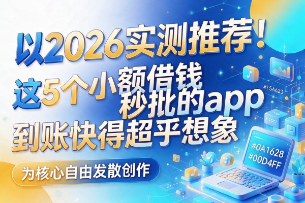 2026实测推荐!这5个小额借钱秒批的app,到账快得超乎想象