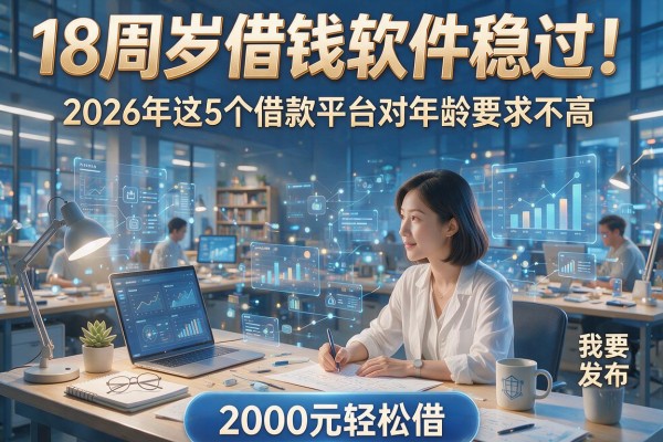 18周岁借钱软件稳过!2026年这5个借款平台对年龄要求不高,2000元轻松借