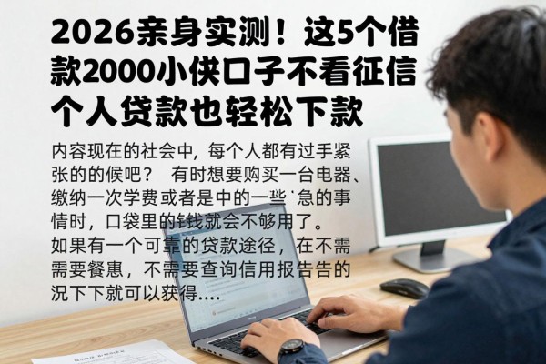 2026亲身实测!这5个借款2000小额贷款口子不看征信,个人贷款也能轻松下款!