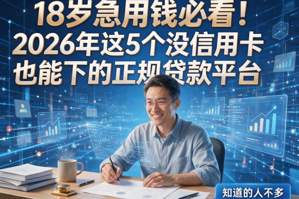 18岁急用钱必看！2026年这5个没信用卡也能下的正规贷款平台，知道的人不多