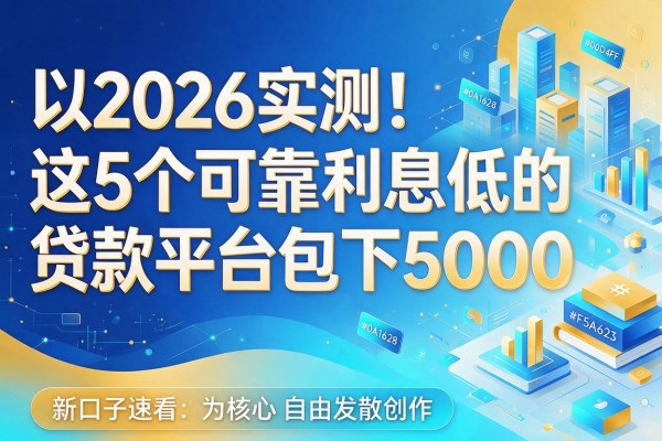2026实测!这5个可靠利息低的贷款平台包下5000,新口子速看
