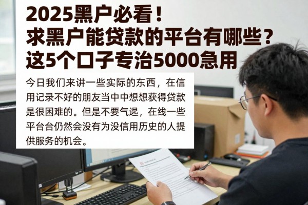 2025黑户必看!求黑户能贷款的平台有哪些?这5个口子专治5000急用
