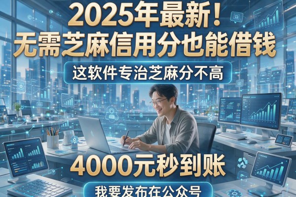2025年最新！无需芝麻信用分也能借钱，这软件专治芝麻分不高，4000元秒到账