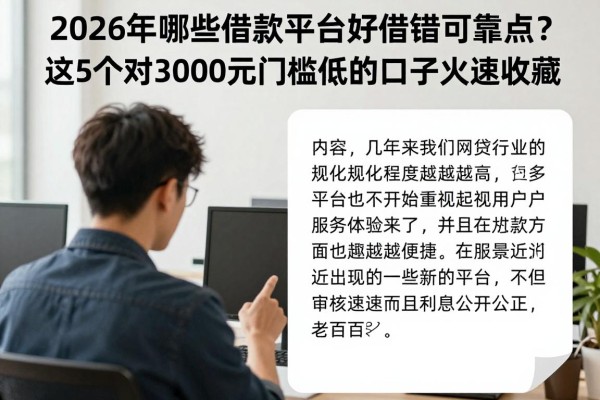 2026年哪些借款平台好借钱可靠点？这5个对3000元门槛低的口子火速收藏