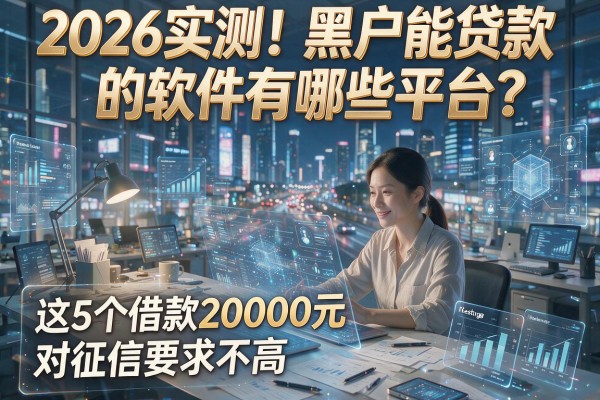 2026实测!黑户能贷款的软件有哪些平台?这5个借款20000元对征信要求不高