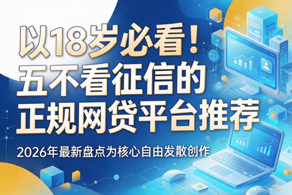 18岁必看！五款不看征信的正规网贷平台推荐，2026年最新盘点