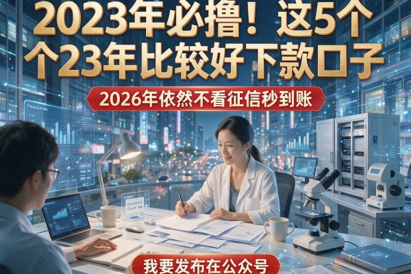 2023年必撸!这5个23年比较好下款口子,2026年依然不看征信秒到账