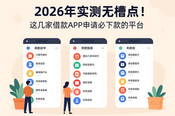 2026年实测无槽点！这几家借款APP申请必下款的平台，通过率真的高