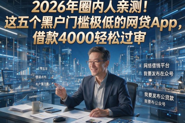 2026年圈内人亲测!这五个黑户门槛极低的网贷App,借款4000轻松过审