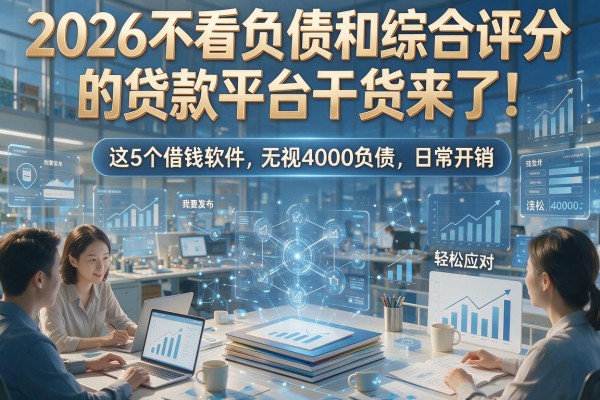2026不看负债和综合评分的贷款平台干货来了!这5个借钱软件无视4000负债,轻松应对日常开销