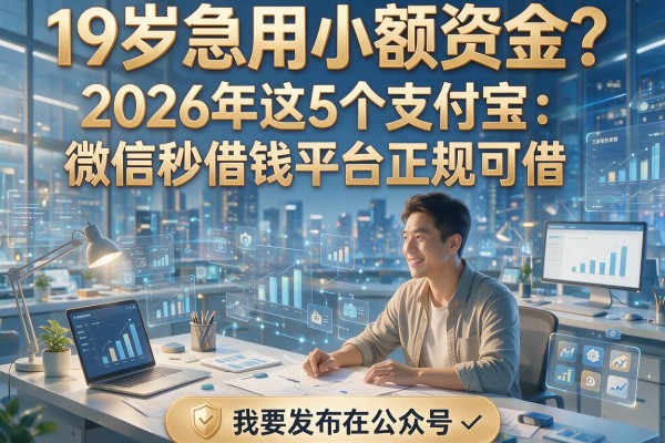19岁急用小额资金？2026年这5个支付宝、微信秒借钱平台正规可借