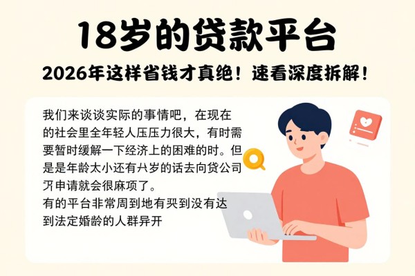 18岁的贷款平台,2026年这样省钱才真绝!速看深度拆解!