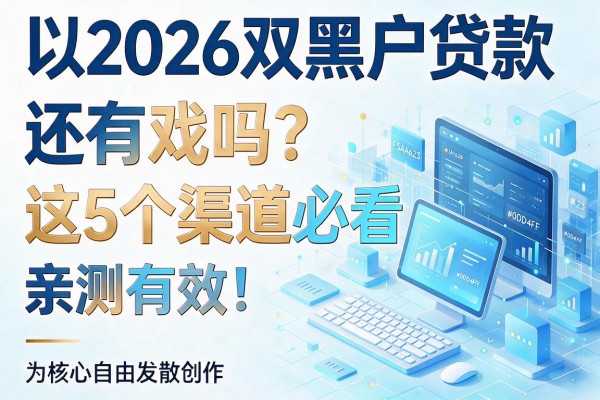 2026双黑户贷款还有戏吗？这5个渠道必看，亲测有效！