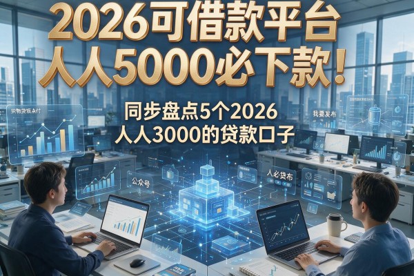2026可借款平台人人5000必下款!同步盘点5个2026人人3000的贷款口子