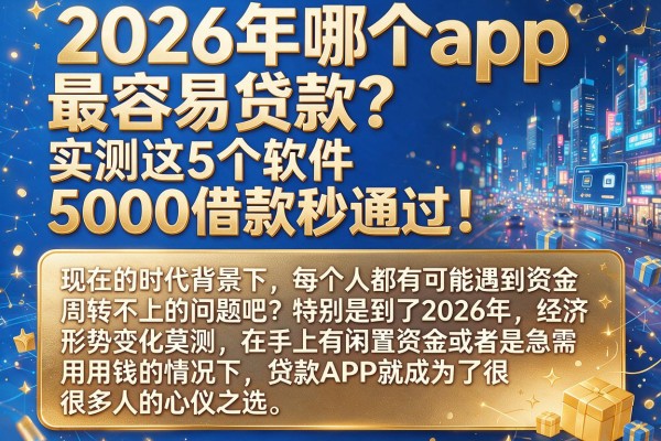 2026年哪个app最容易贷款?实测这5个软件5000借款秒通过!