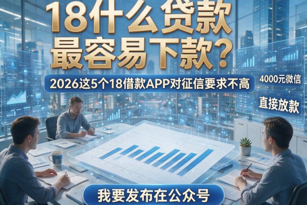18什么贷款最容易下款?2026这5个18借款APP对征信要求不高,4000元微信直接放款!