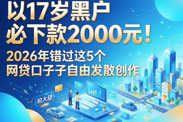 17岁黑户必下款2000元！2026年错过这5个网贷口子拍大腿