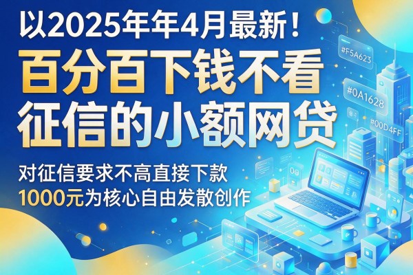 2025年4月最新!百分百下钱不看征信的小额网贷,对征信要求不高直接下款1000元