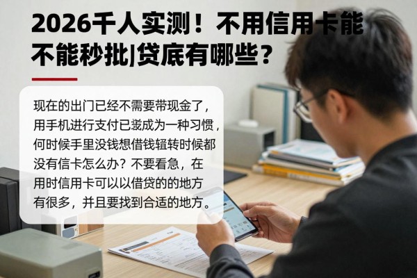2026千人实测！不用信用卡也能秒批的贷款到底有哪些？
