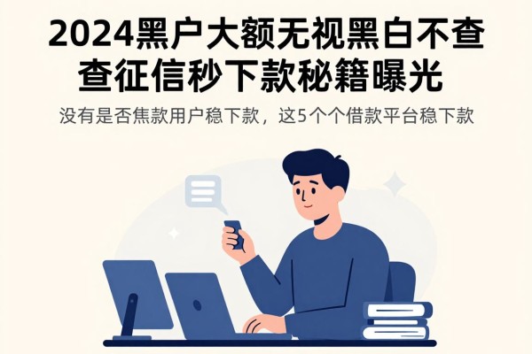 2024黑户大额无视黑白不查征信秒下款秘籍曝光！这5个借款平台稳下款
